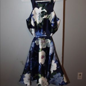 Navy blue floral dress